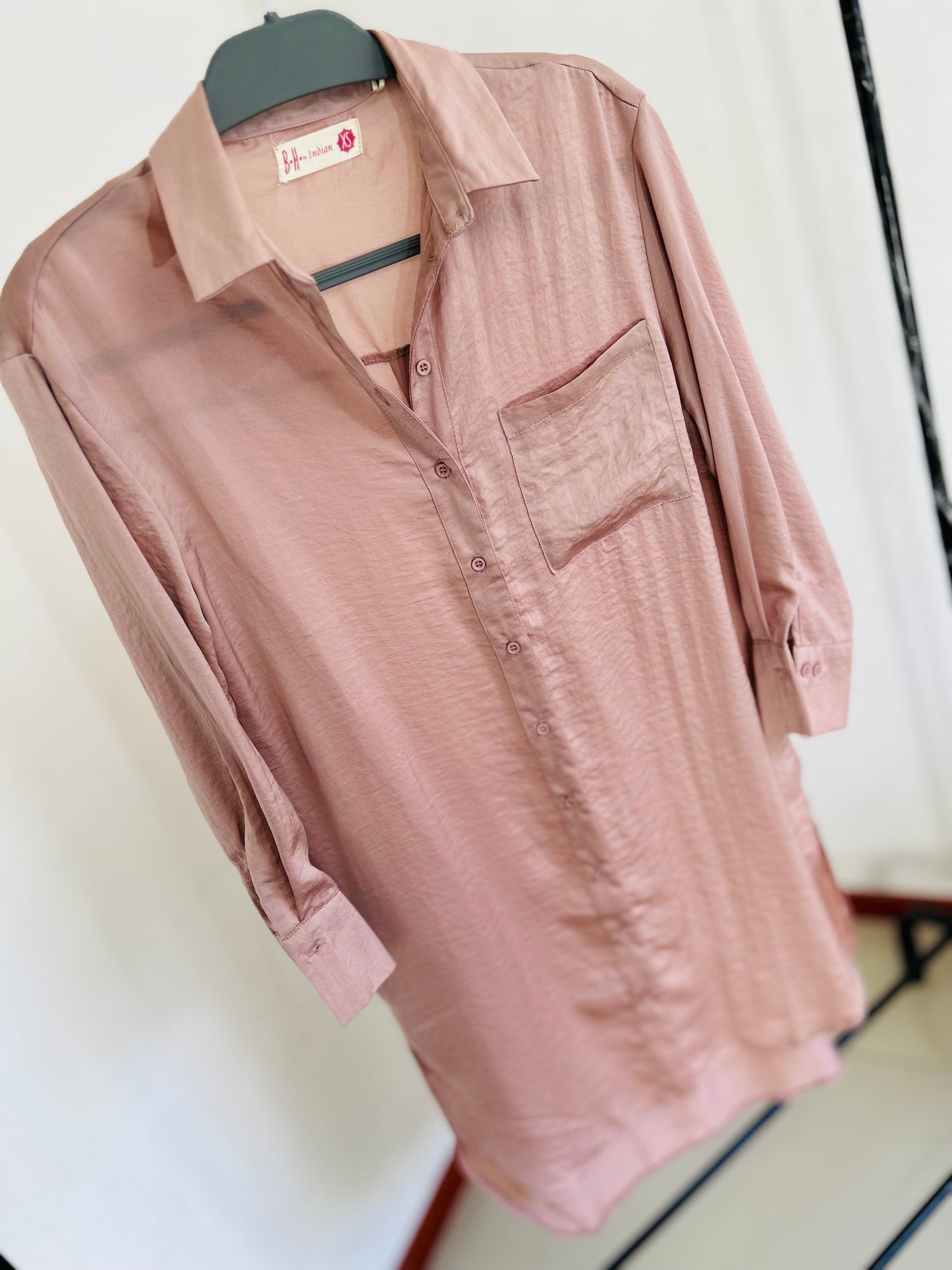 Camisa larga satinada Indian TS