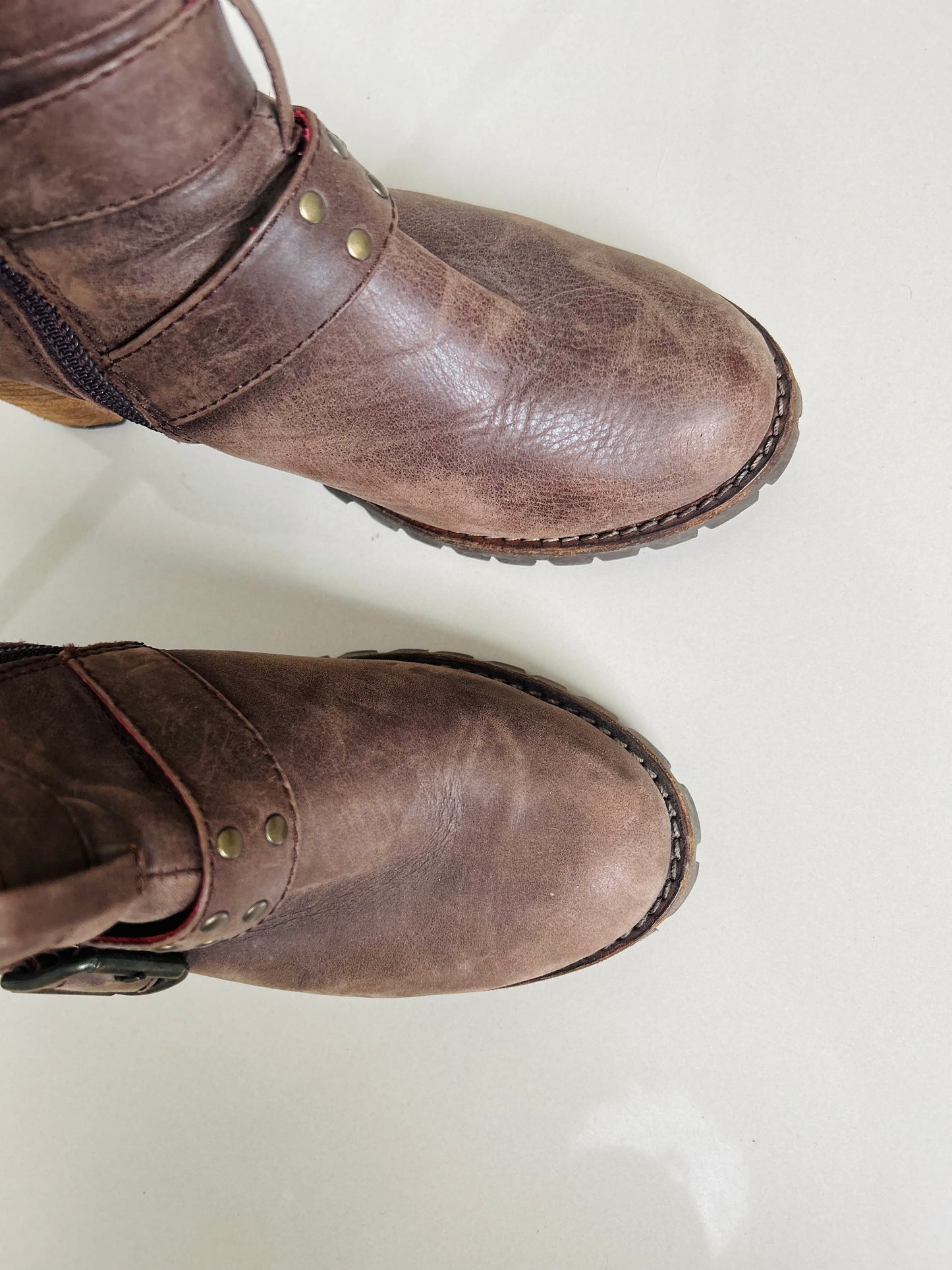 Botas tacón cuero T38/39 (25,2cm)