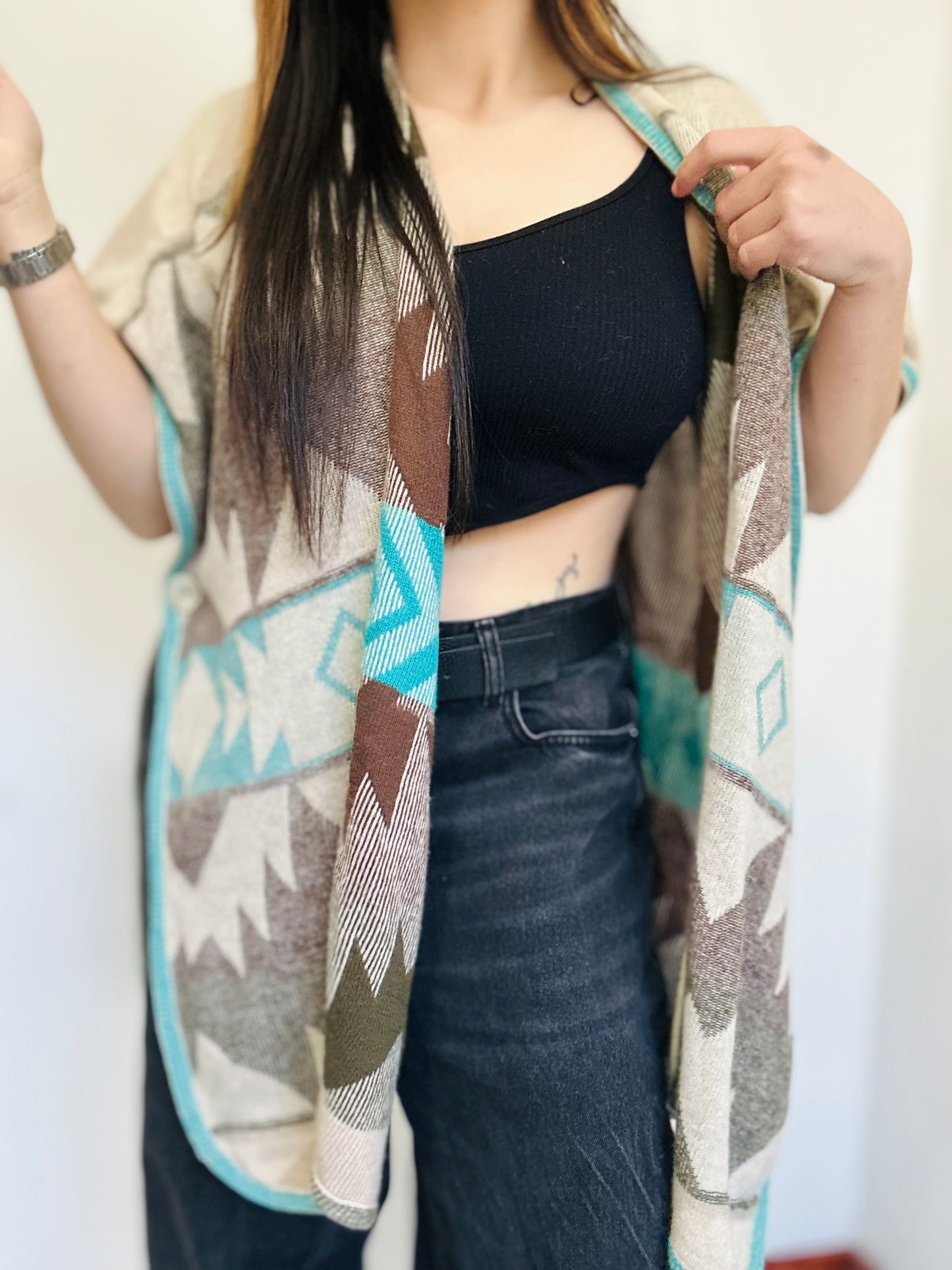 Poncho Manos Del Uruguay con lana talla única