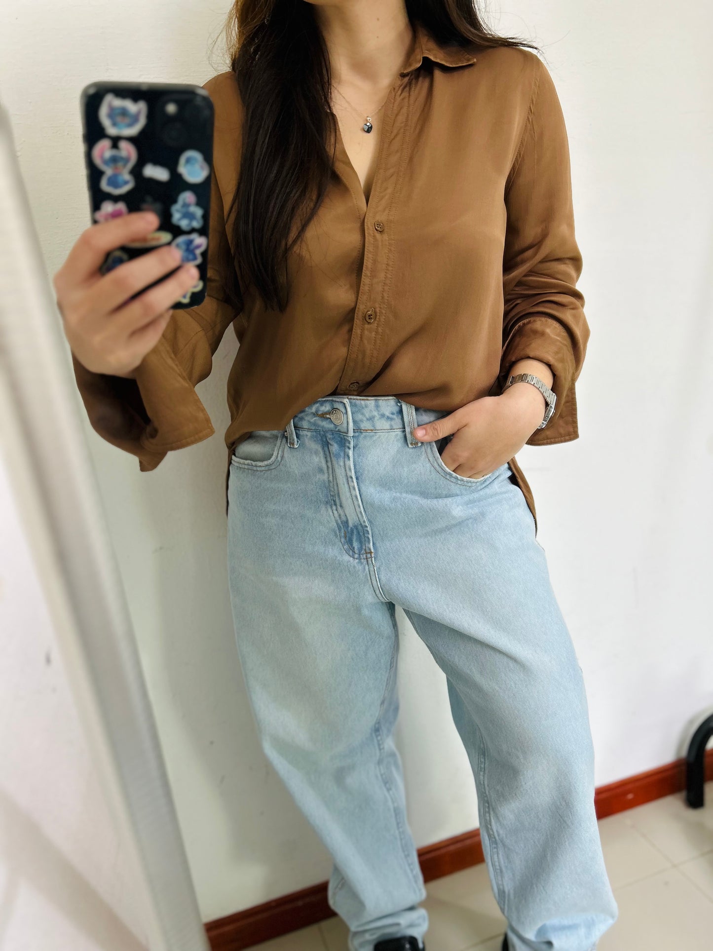 Camisa satinada nueva ZARA TM/L