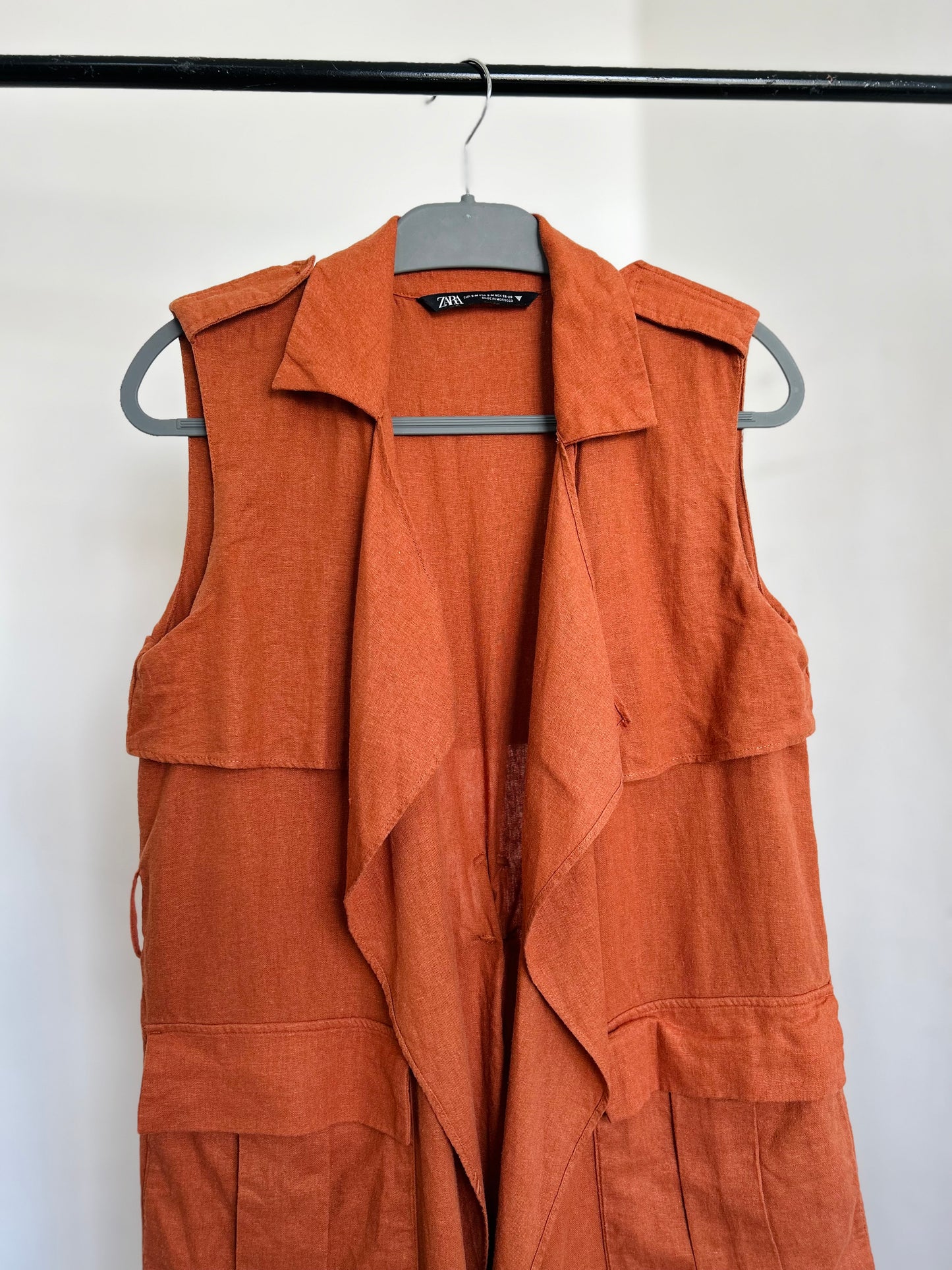 Vestido lino y algodón ZARA TS/M