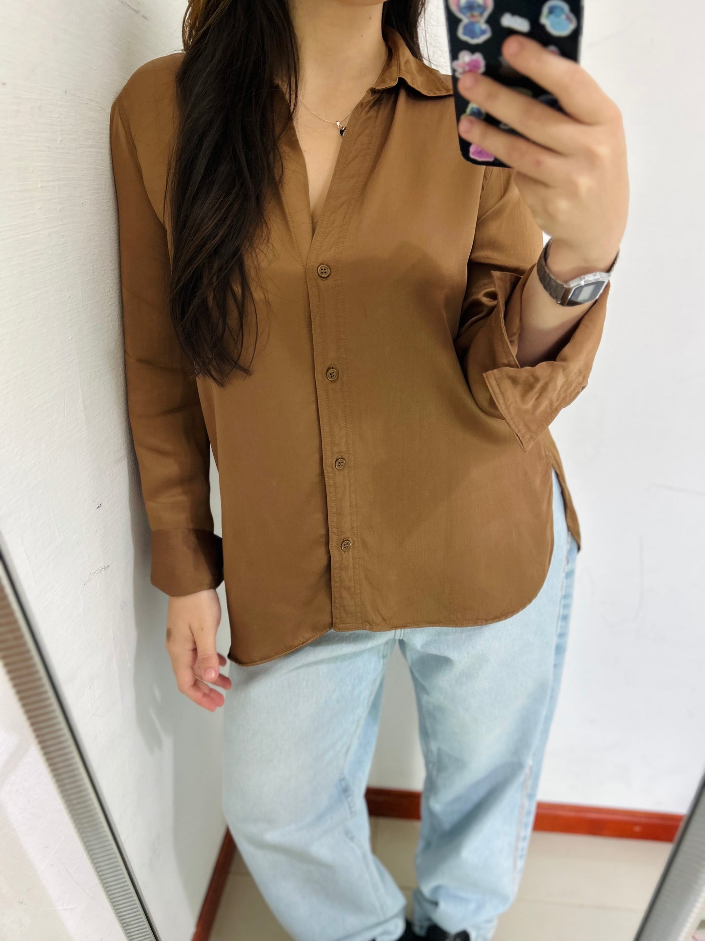 Camisa satinada nueva ZARA TM/L