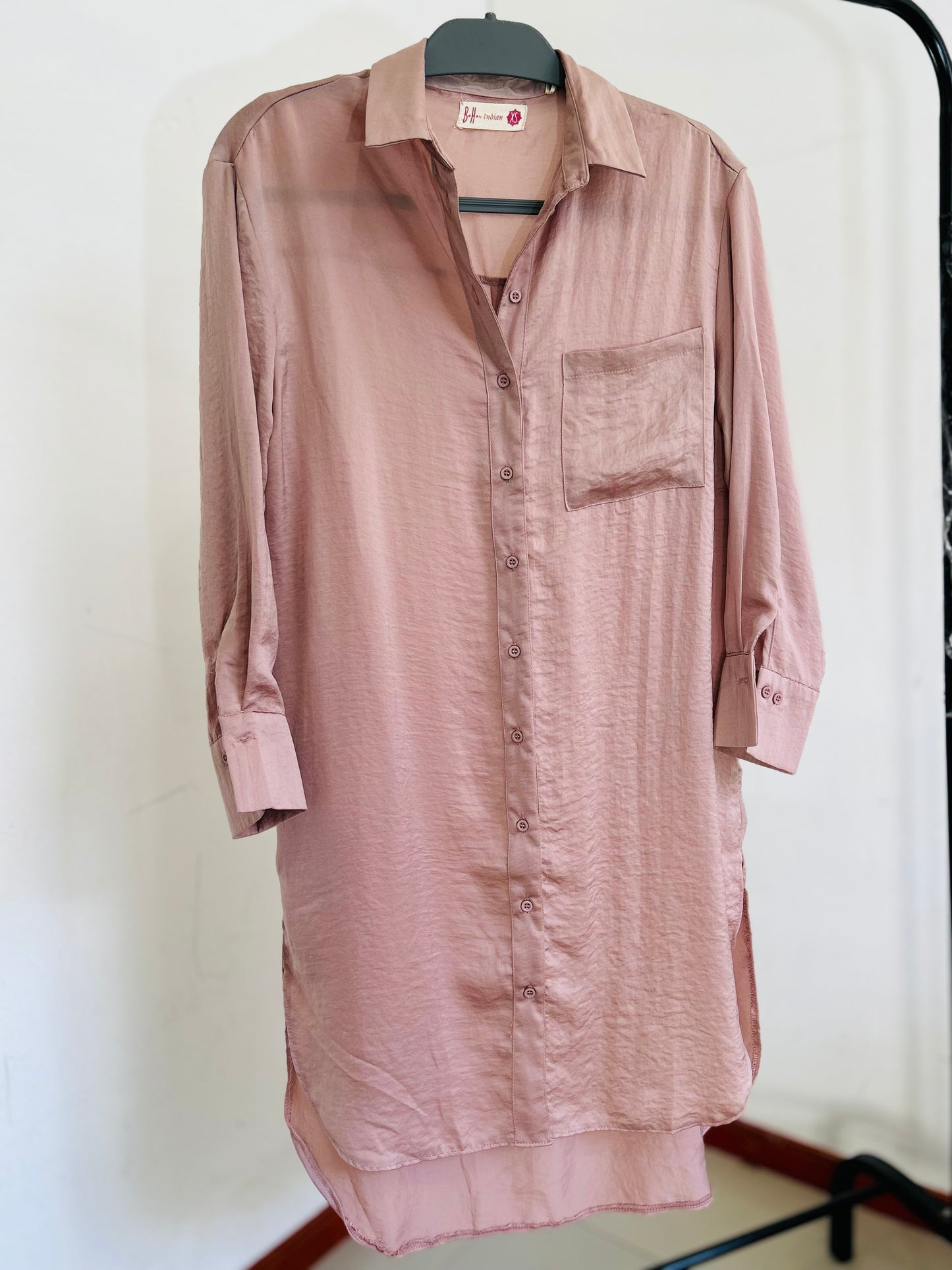 Camisa larga satinada Indian TS