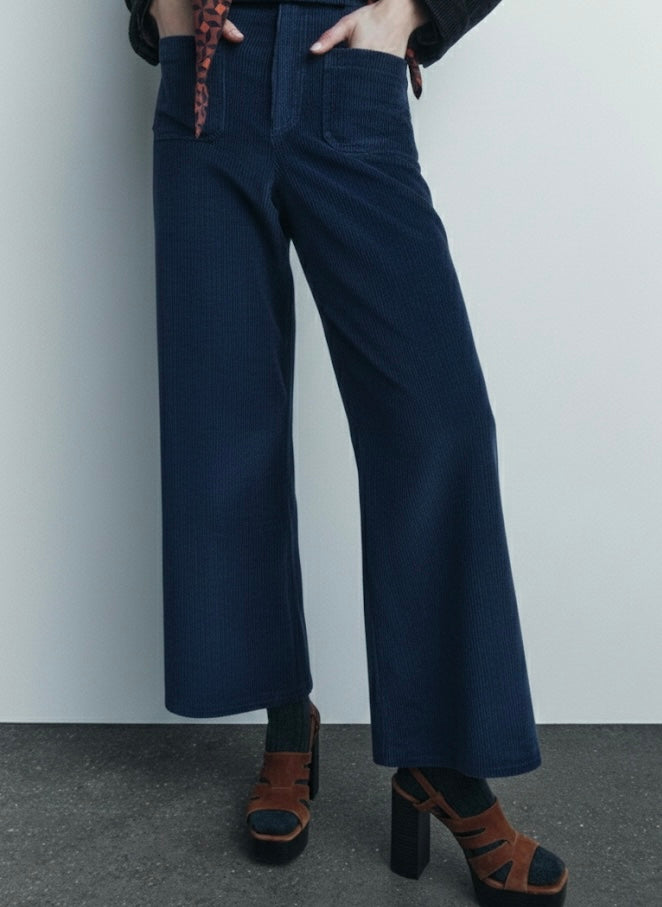 Pantalón pana marine Zara T34