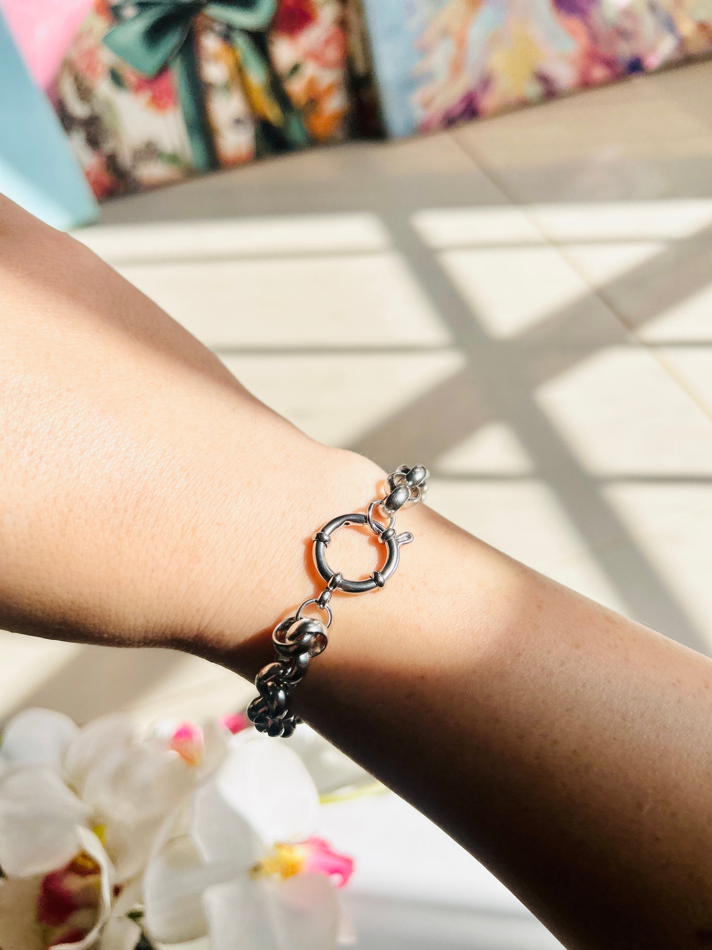 Pulsera rolo cierre timón acero quirúrgico/ NEW