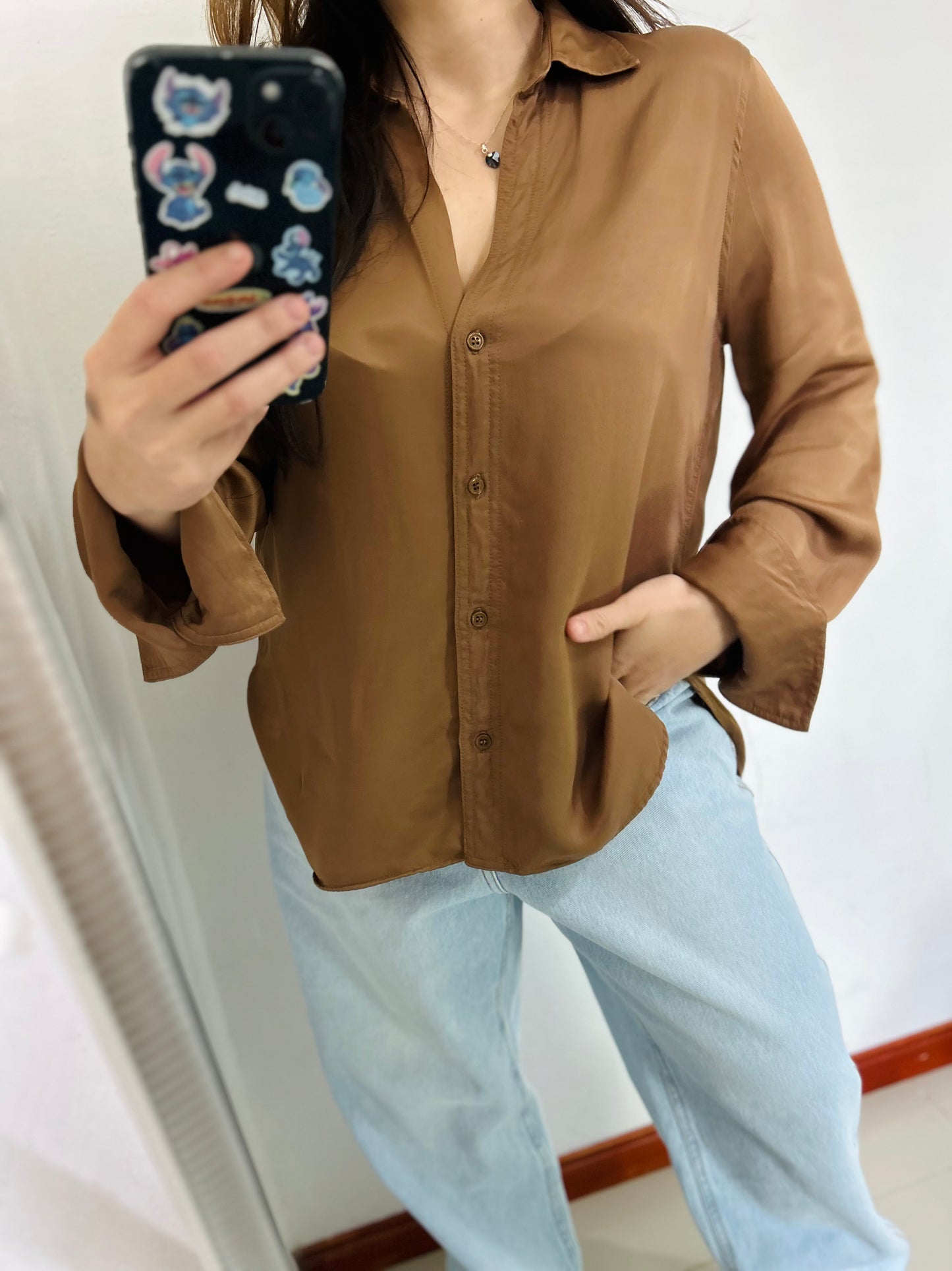 Camisa satinada nueva ZARA TM/L