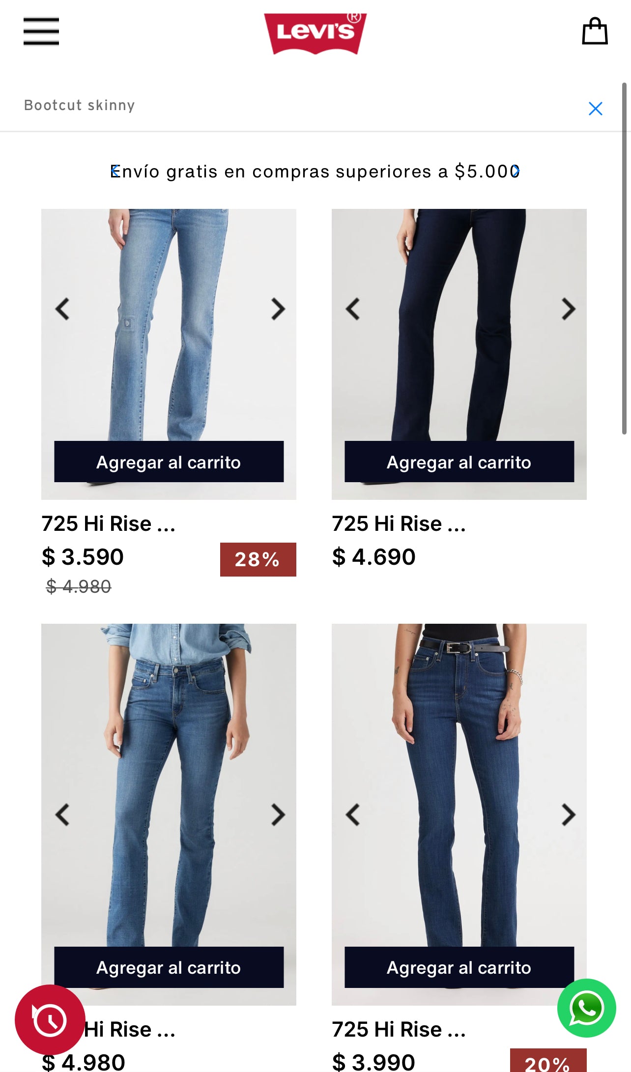 Jean Levis bootcut skinny T38