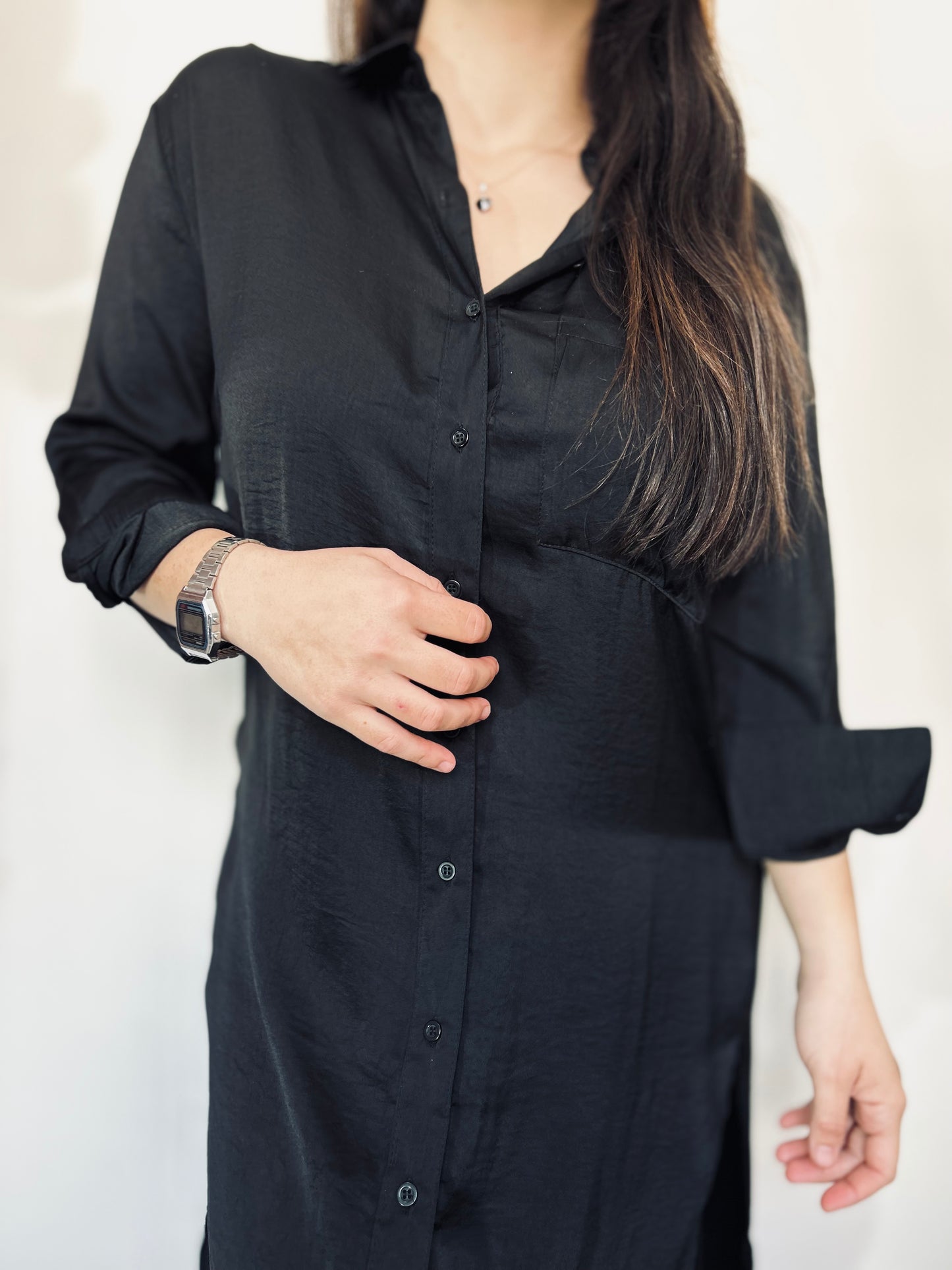 Camisa larga satinada Indian TS