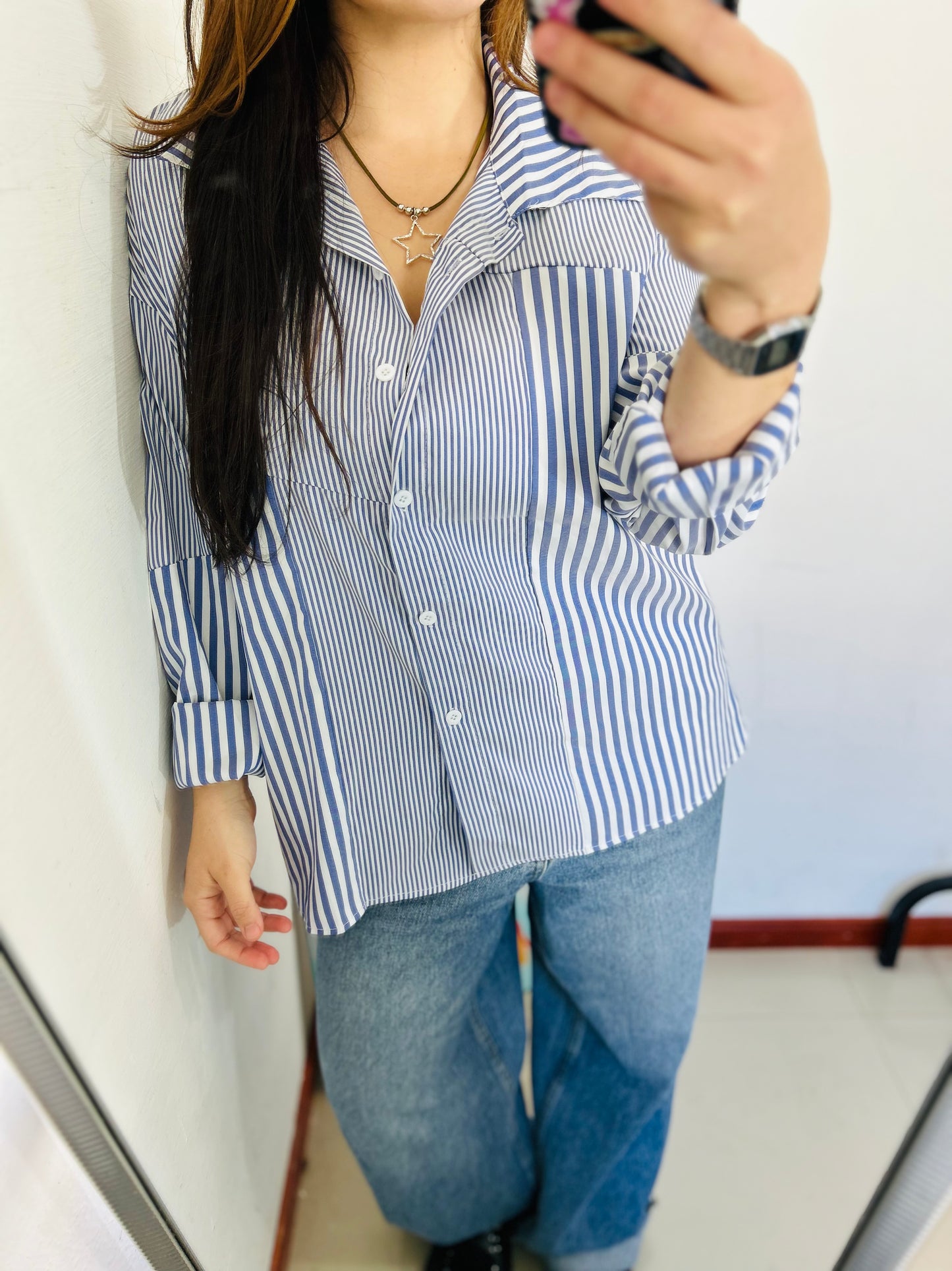 Camisa a rayas oversize TL/XL