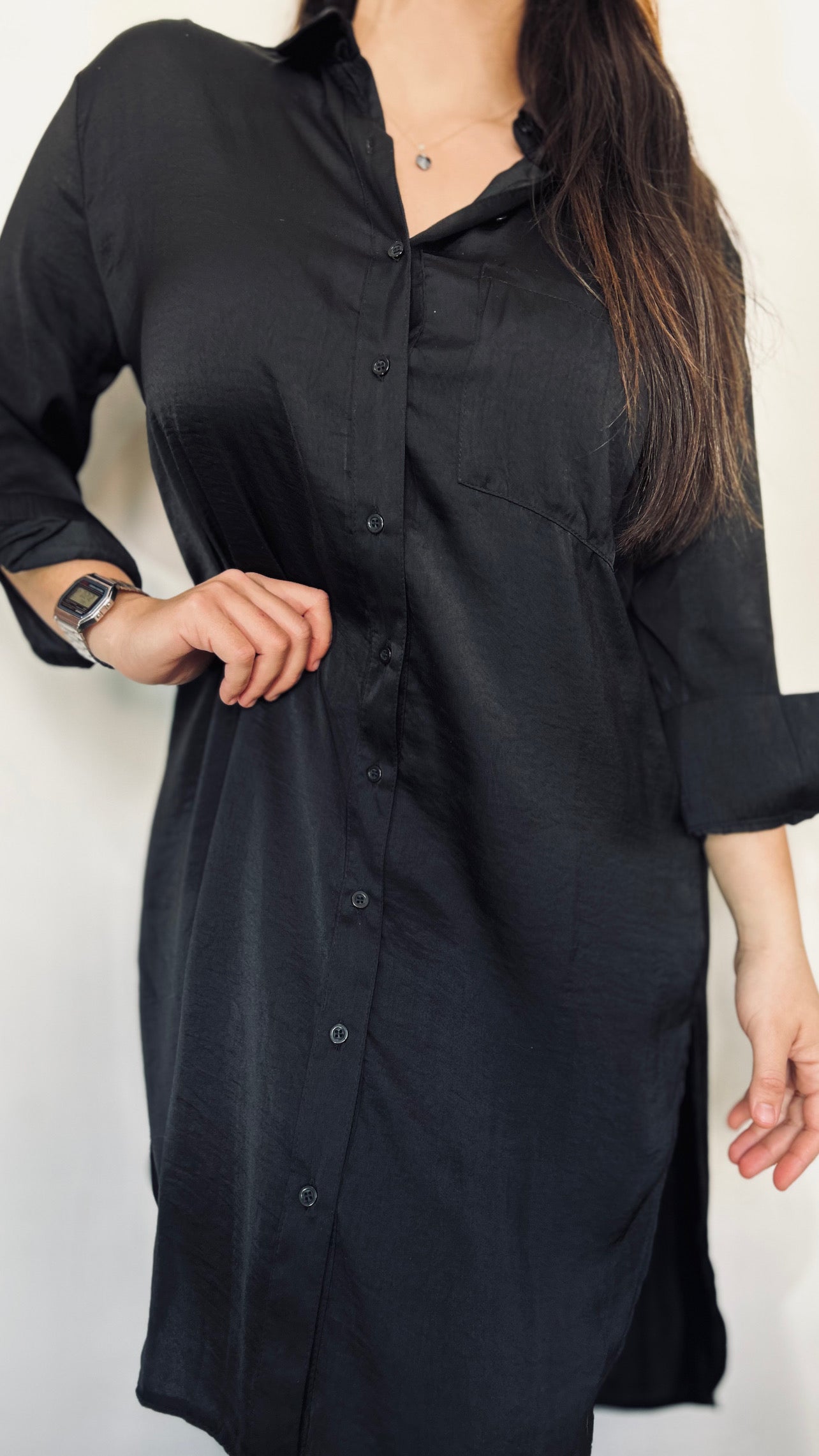 Camisa larga satinada Indian TS