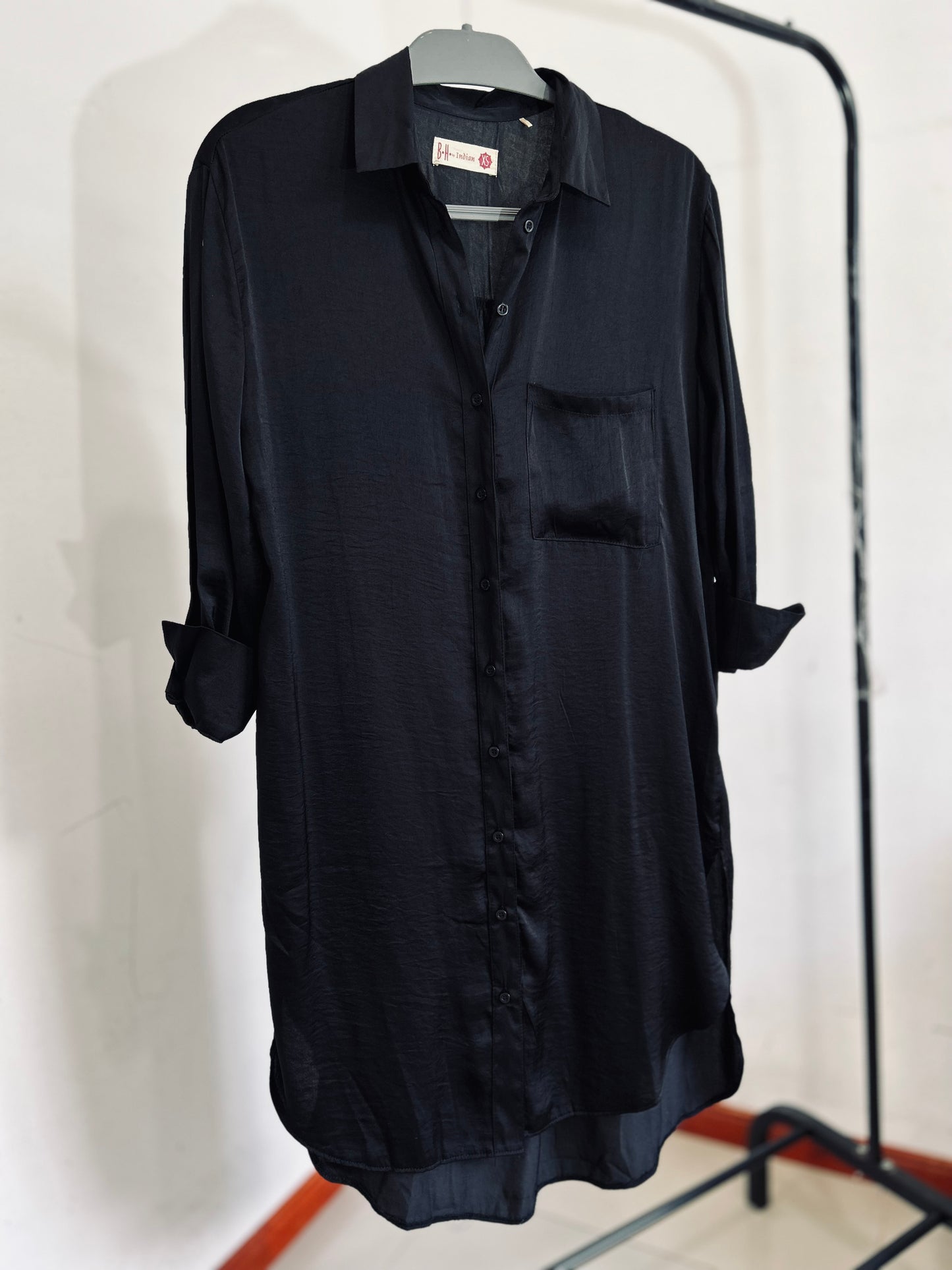 Camisa larga satinada Indian TS