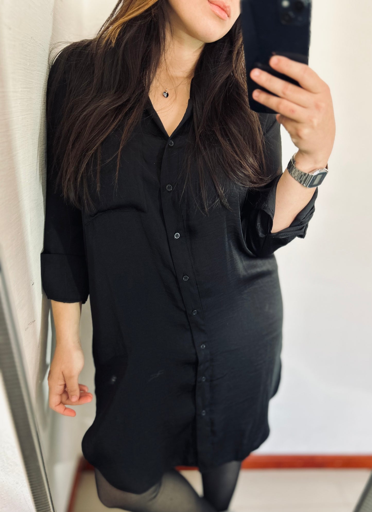 Camisa larga satinada Indian TS