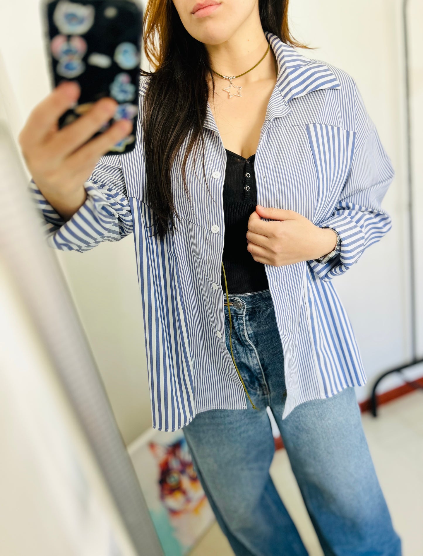 Camisa a rayas oversize TL/XL