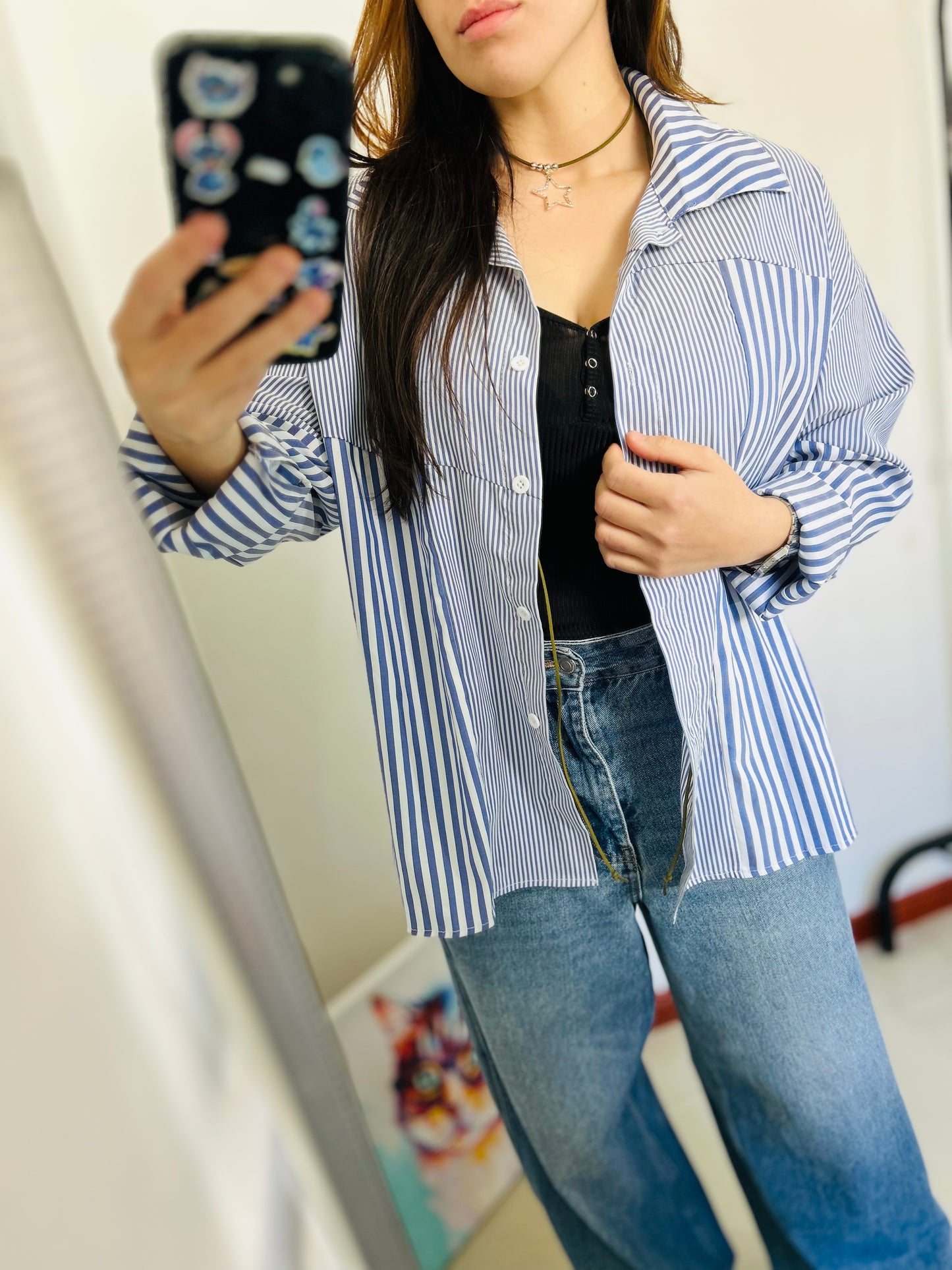 Camisa a rayas oversize TL/XL