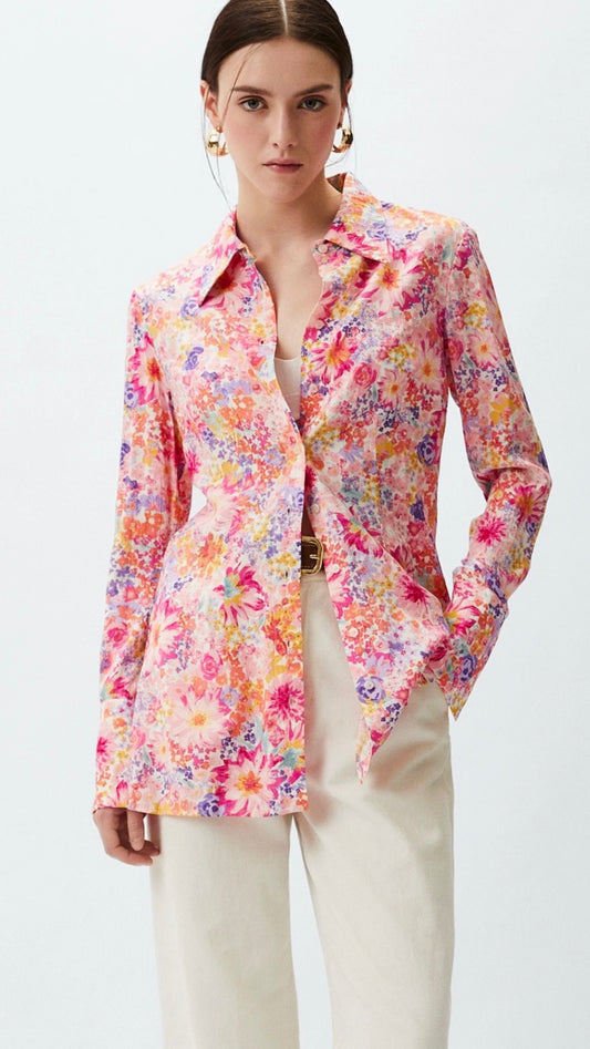 Camisa estampada larga HYM TL