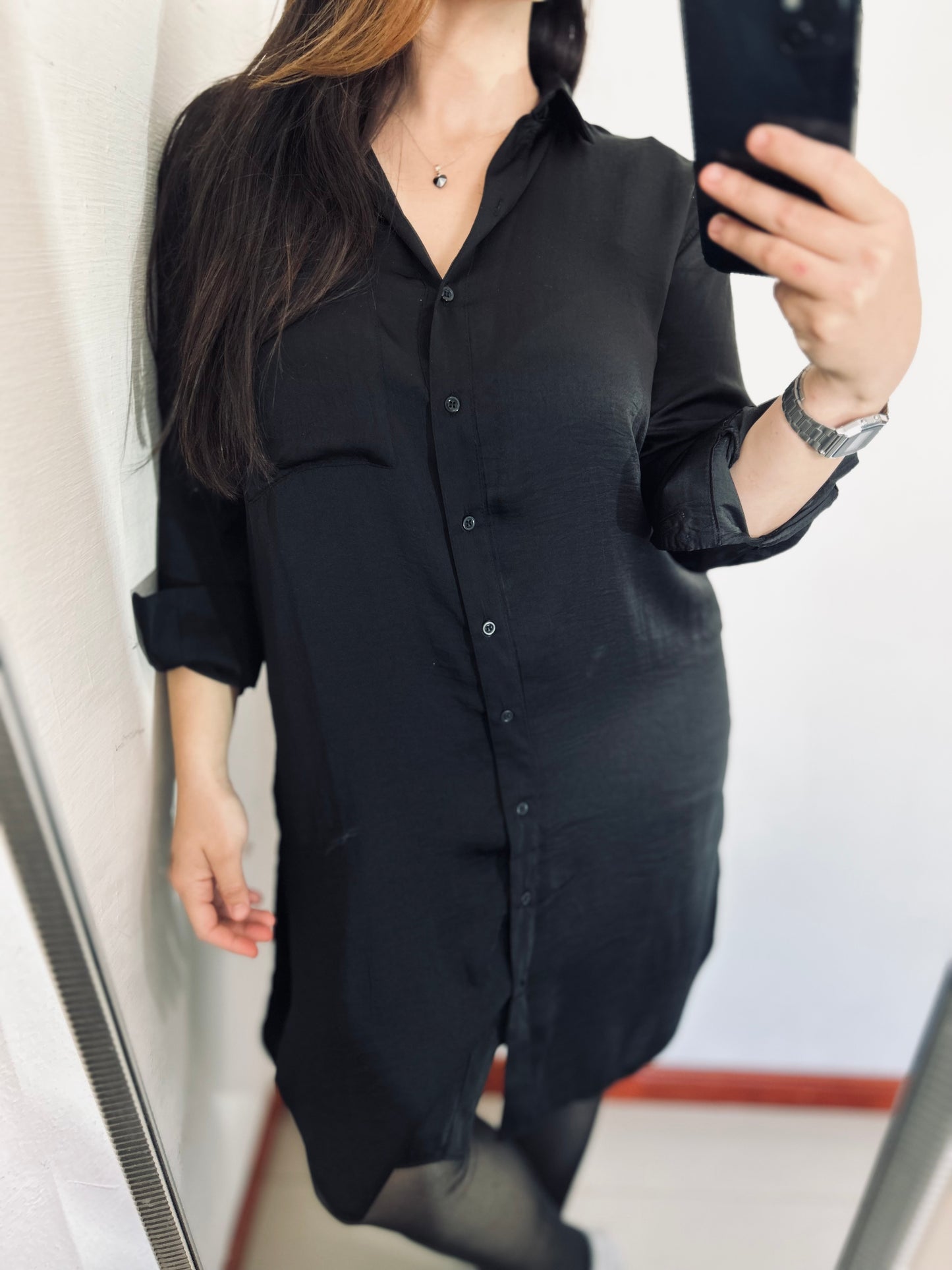 Camisa larga satinada Indian TS