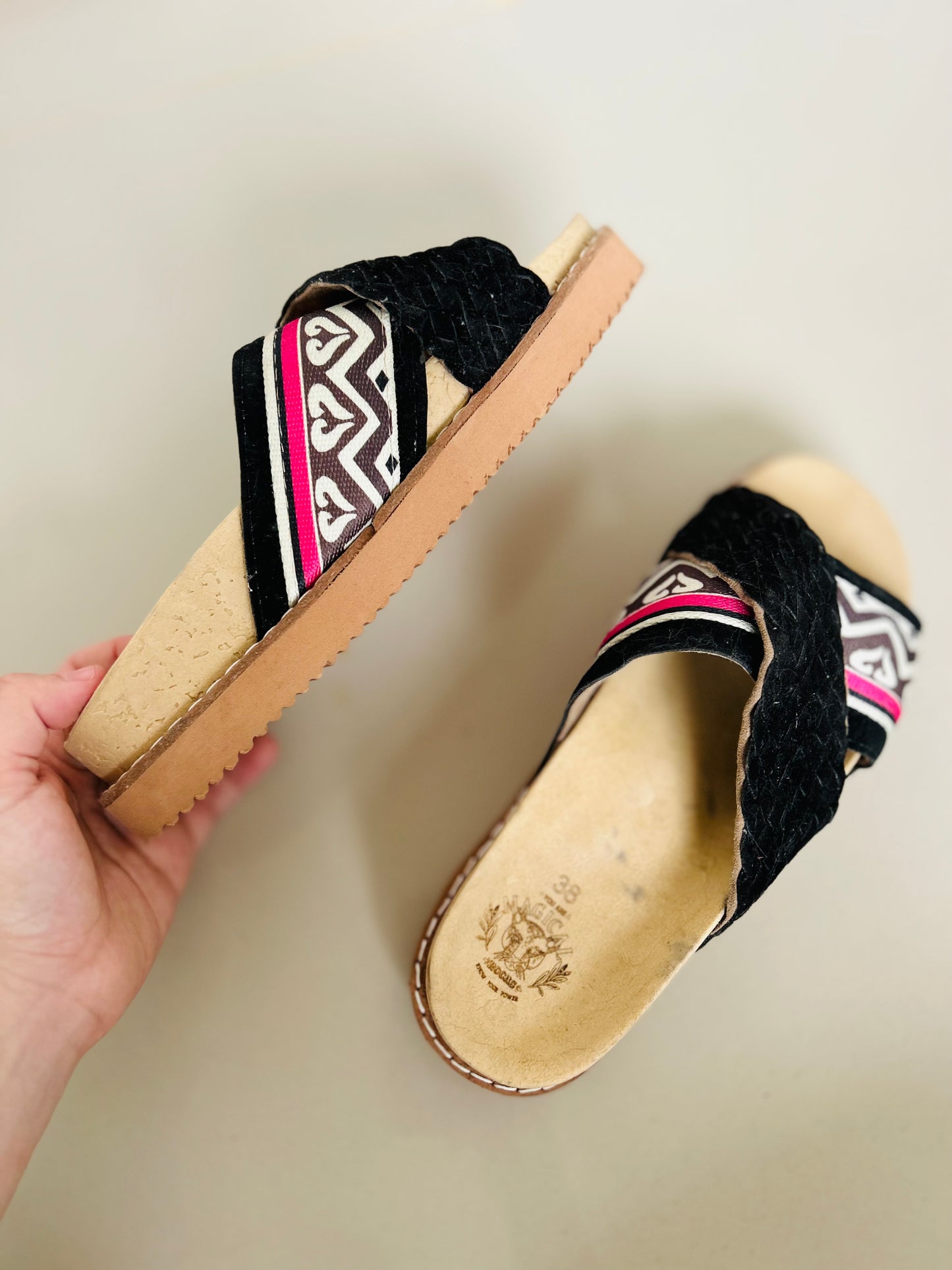 Sandalias ROCAS cuero T38 (24,5)