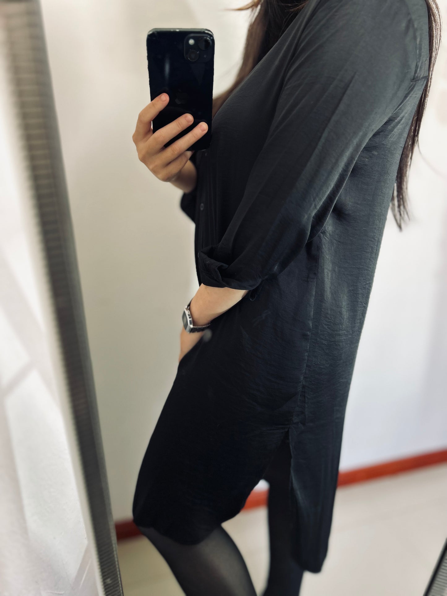 Camisa larga satinada Indian TS