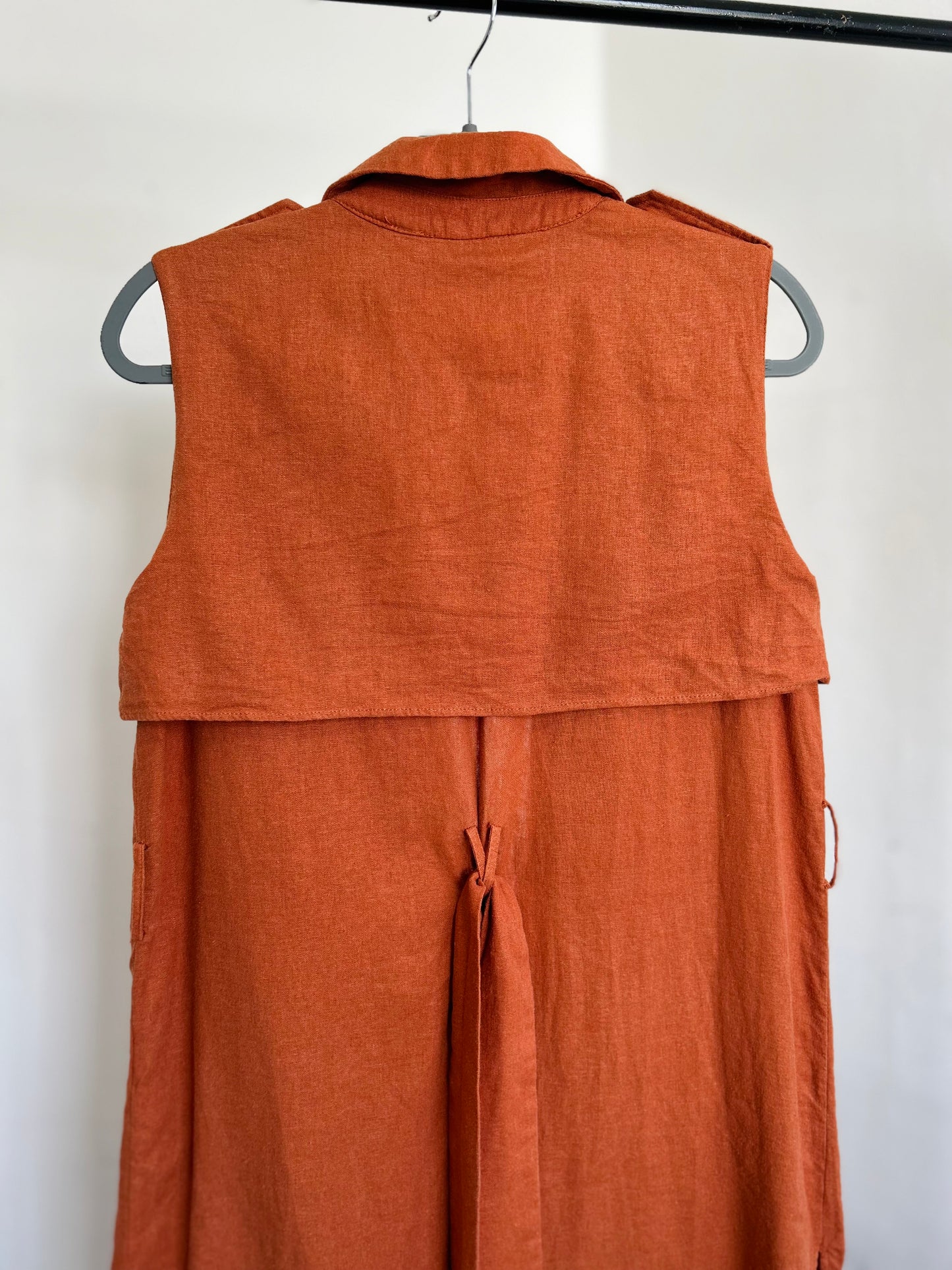 Vestido lino y algodón ZARA TS/M