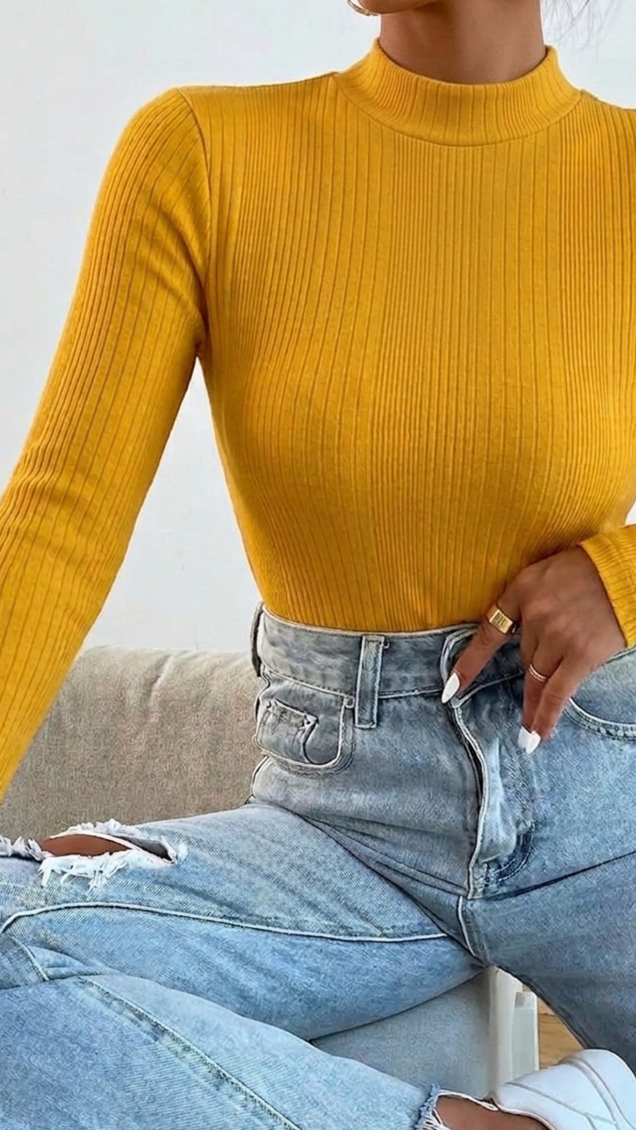 Blusa manga larga rib HYM con etiqueta TS