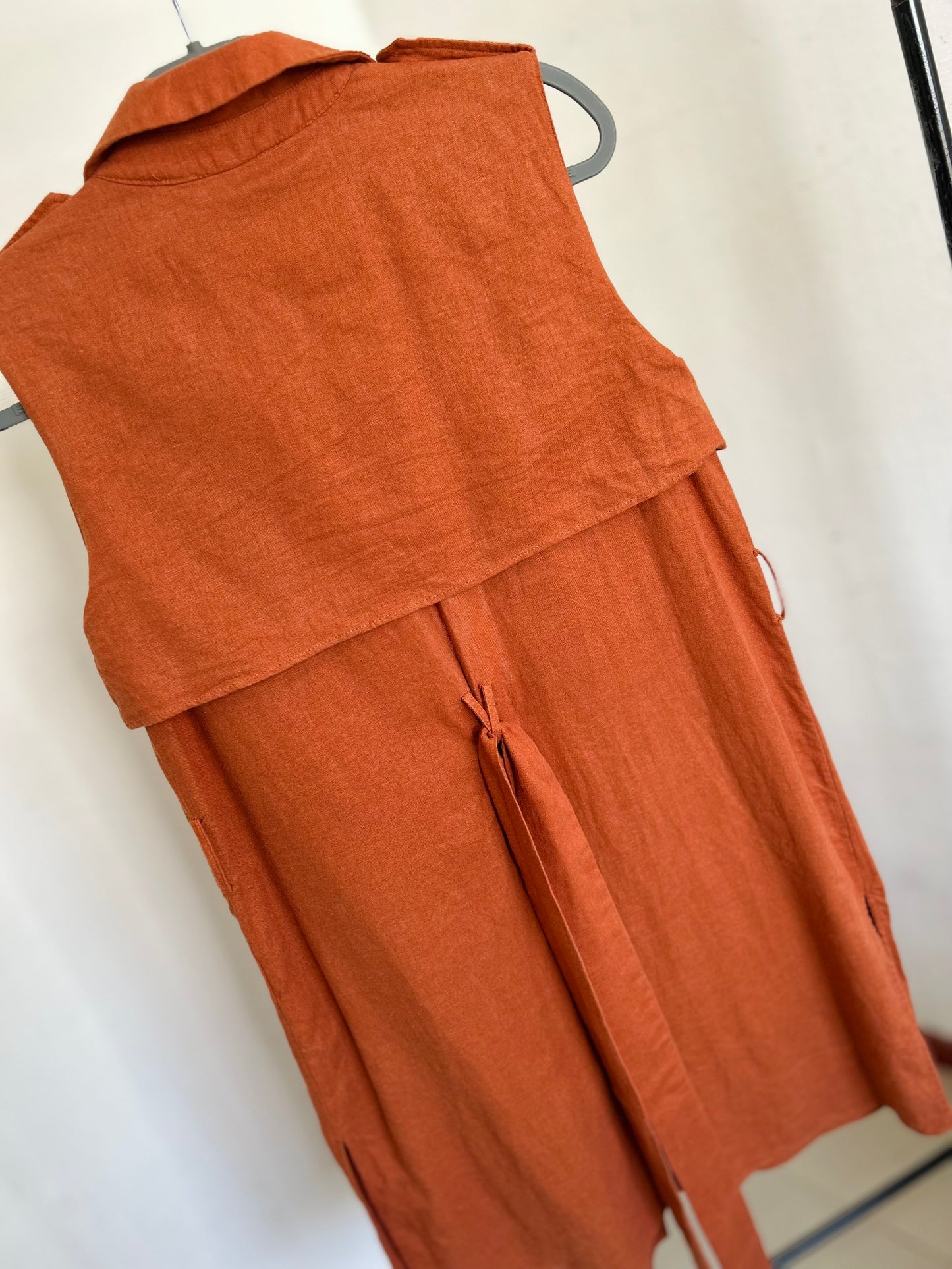 Vestido lino y algodón ZARA TS/M