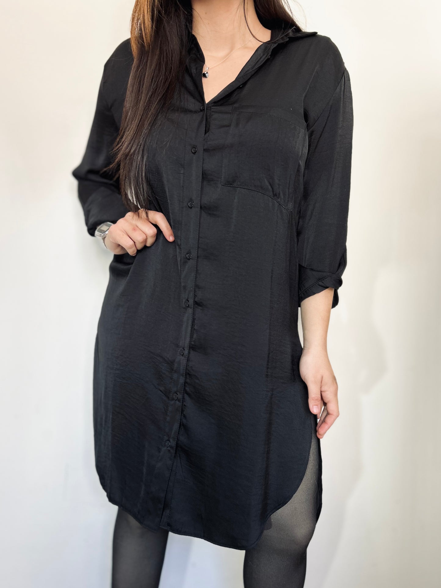Camisa larga satinada Indian TS