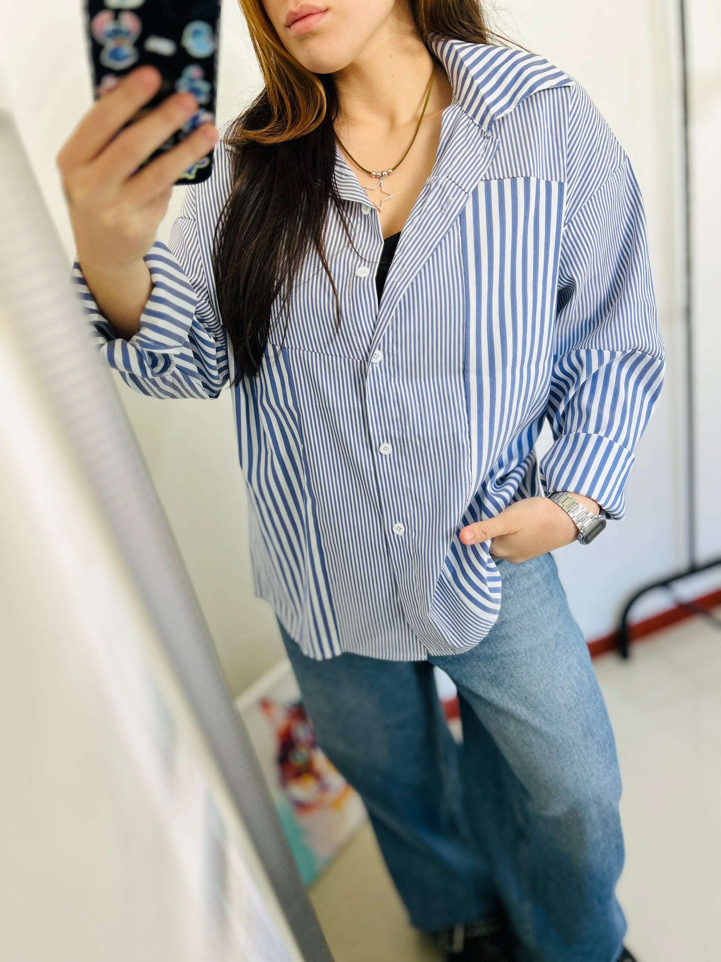Camisa a rayas oversize TL/XL