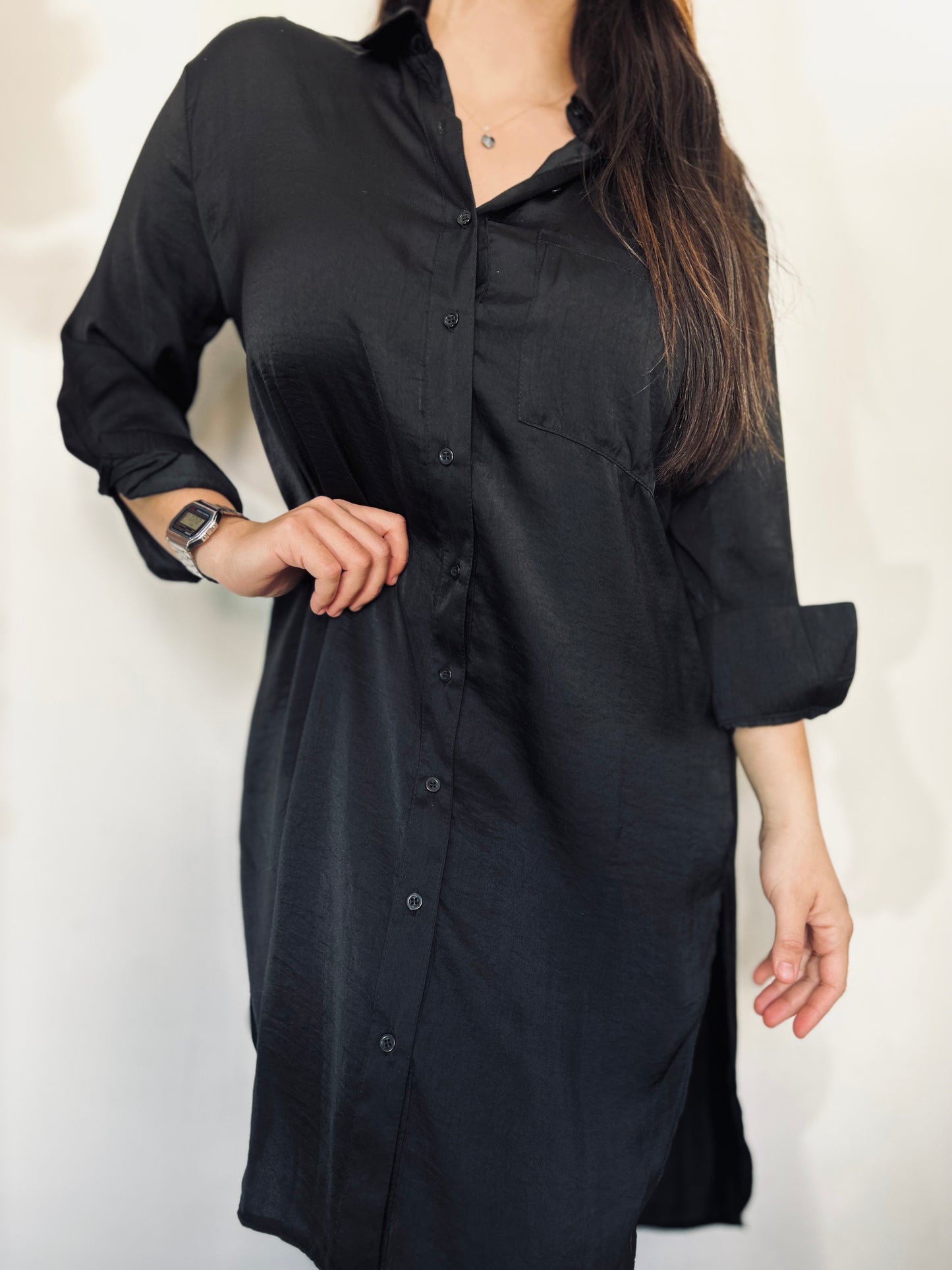 Camisa larga satinada Indian TS