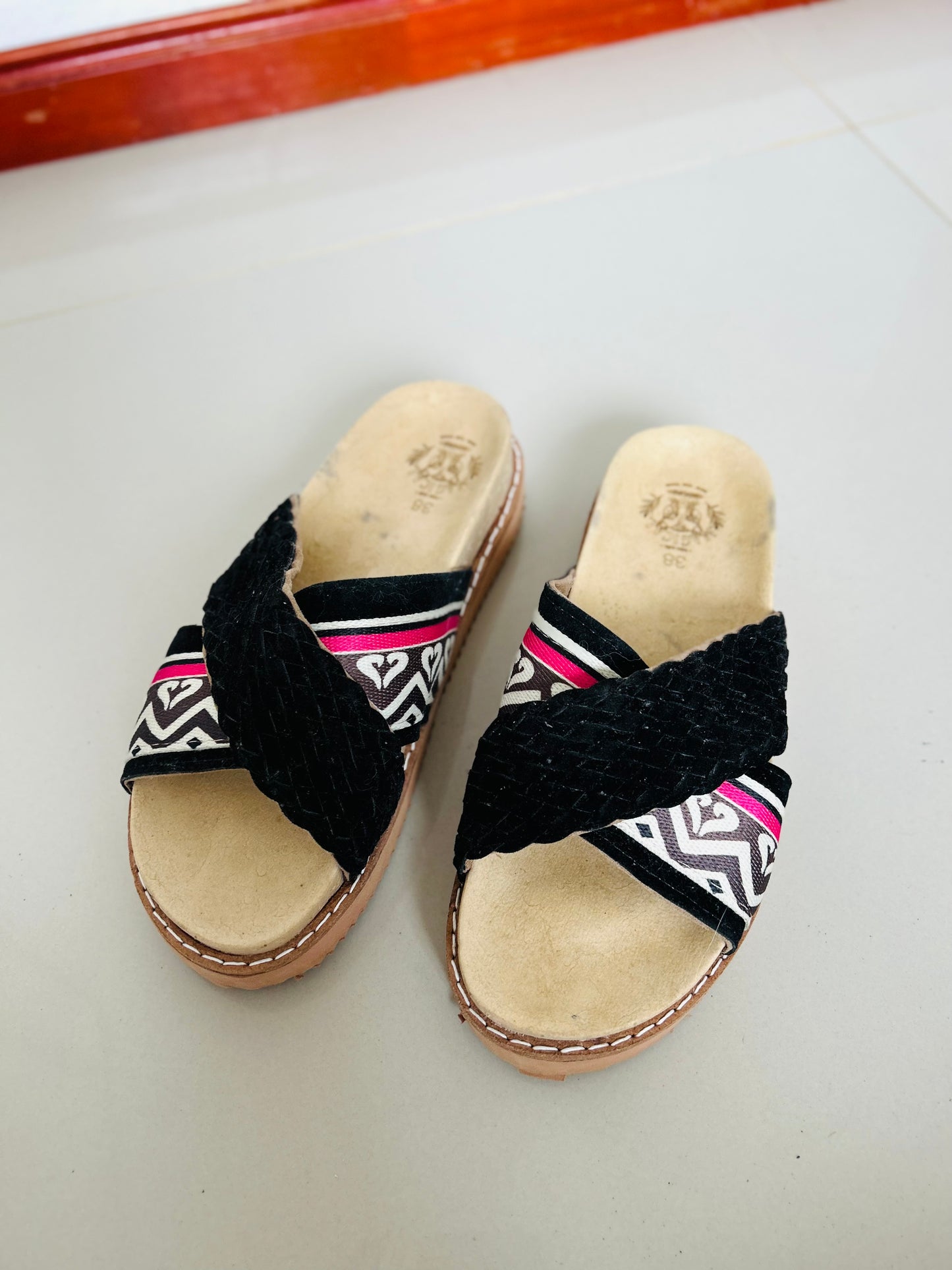 Sandalias ROCAS cuero T38 (24,5)