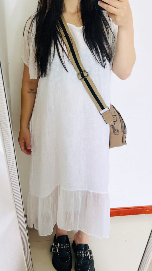 Vestido en lino&seta Made In Ítaly