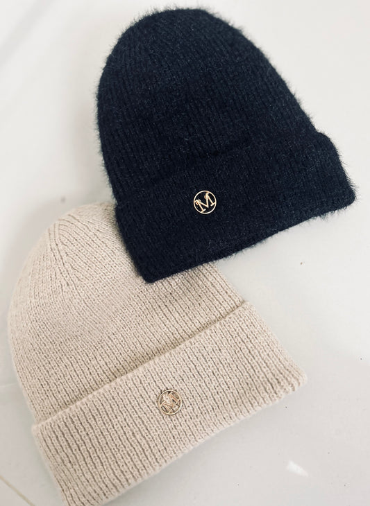 Gorro tejido beige New