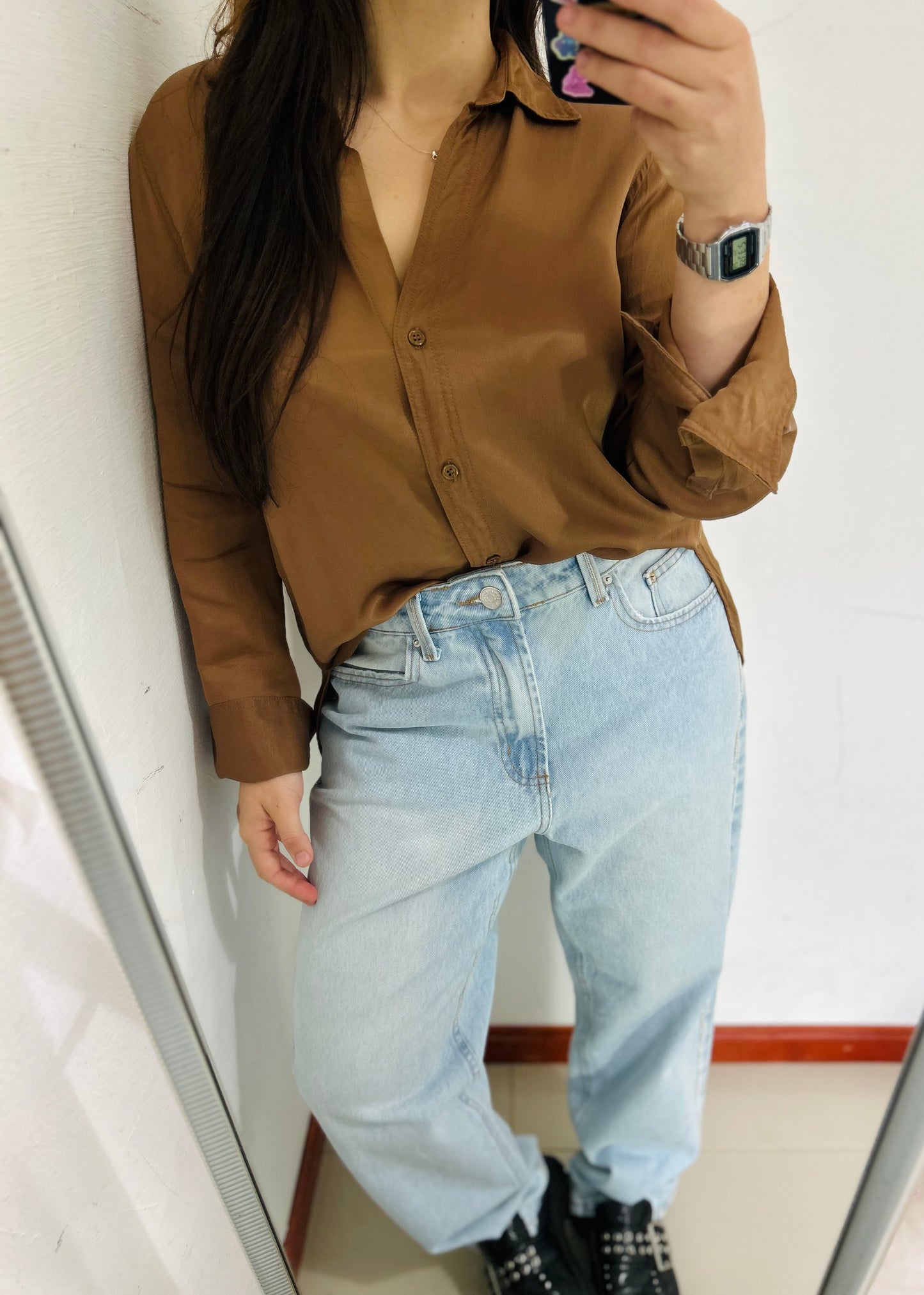 Camisa satinada nueva ZARA TM/L