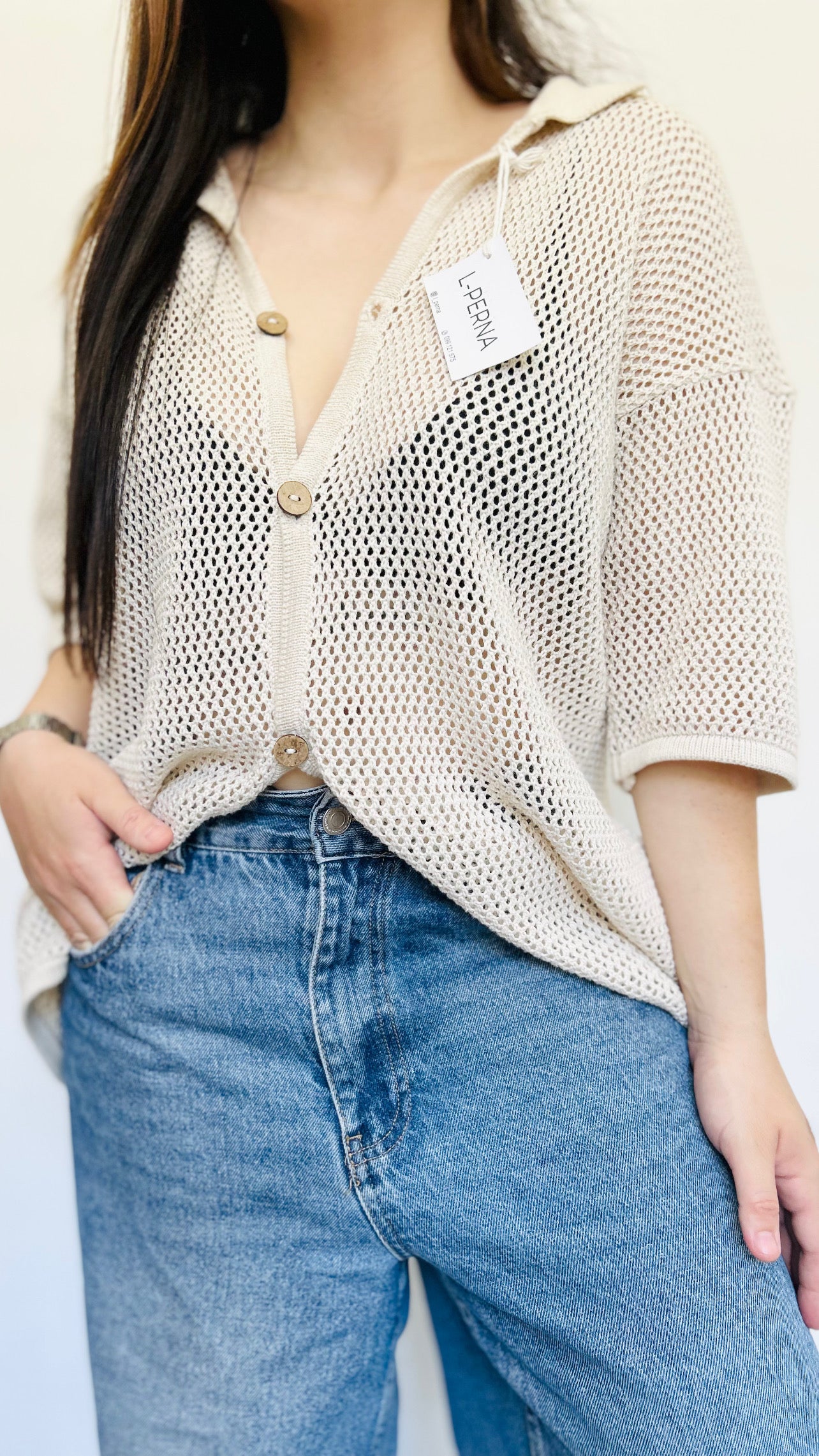 Camisa calada L-PERNA talla única con etiqueta